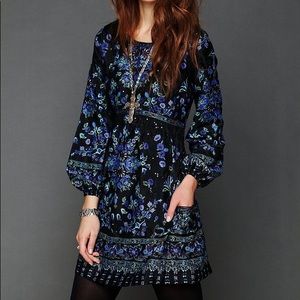 Free People Russian Doll Blue Floral Dress